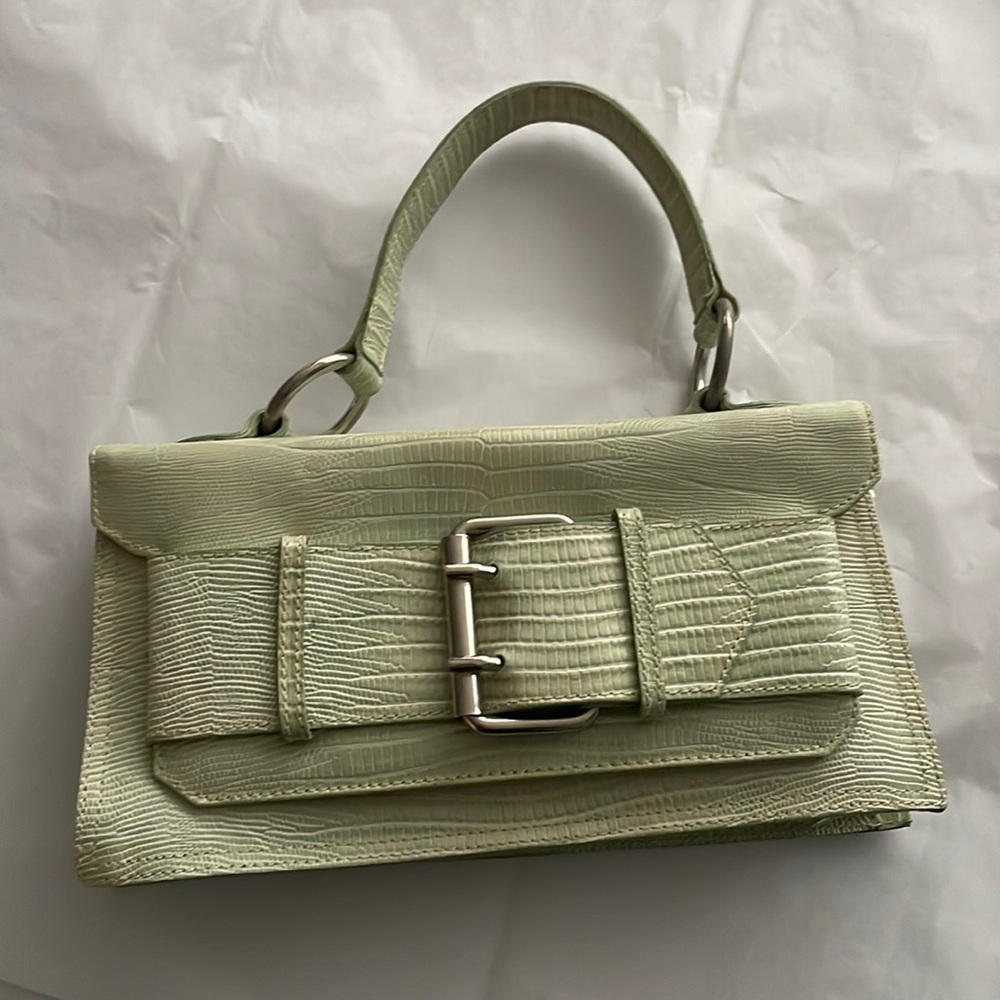 Tosca Blu Pale-green Alligator Handbag O/P $695 6” never worn